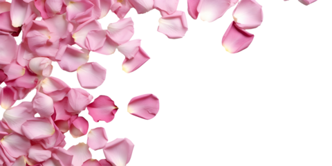 Top view pink rose petals background