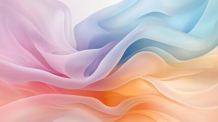 Obraz premium Abstract Pastel Fabric Swirls Soft Flowing Colorful Texture Background