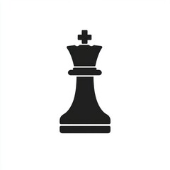 Fototapeta premium Black Chess Queen Piece Icon Design