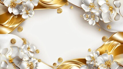 Elegant floral gold and white frame for special occasions design