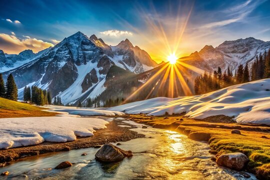 Himalayan Sunrise: Melting Snow in Sonmarg, Kashmir