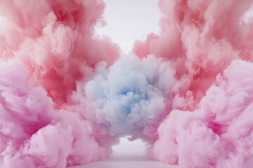Fototapeta premium Abstract Pastel Pink and Blue Ink Cloud Swirl Background Dreamy Color Splash Texture