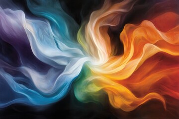 Abstract Swirling Colors Vibrant Hues Fluid Paint Texture Artistic Background Image