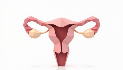 Geometric Illustration of a Human Uterus Made of Sharp Angular Polygons
