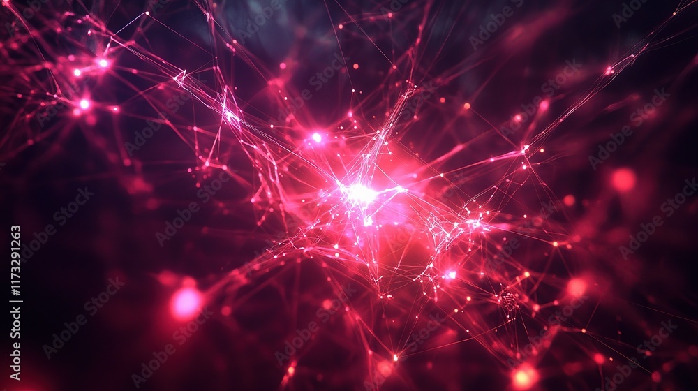 Poster abstract technology concept with glowing lights in network design