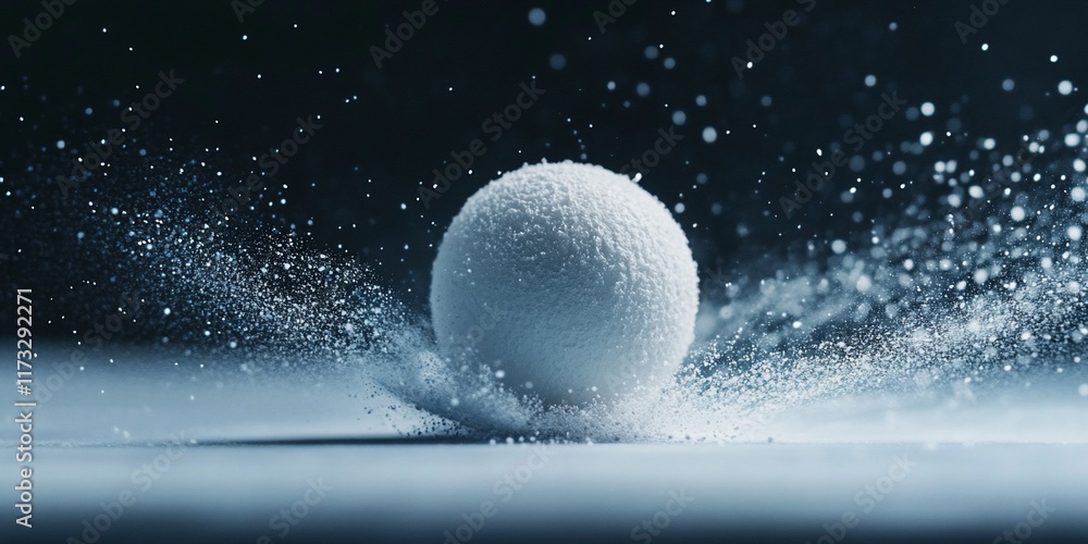 Aufkleber White sphere impacting surface, creating a snow-like effect.