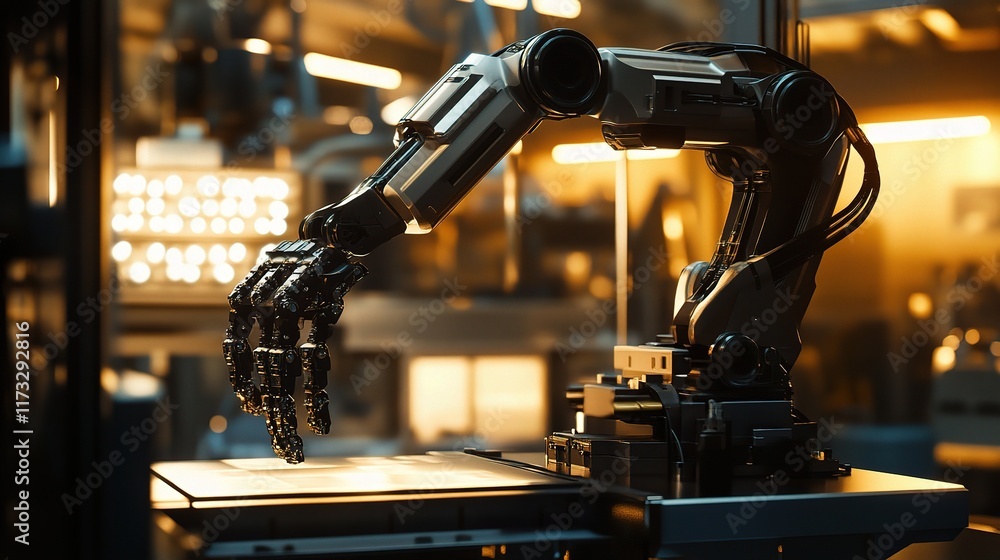 Poster advanced robotic arm operating in a smart factory environment