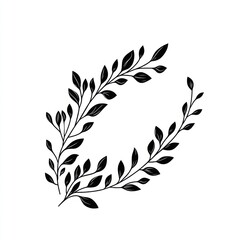 Obraz premium Black and white stylized floral branch design