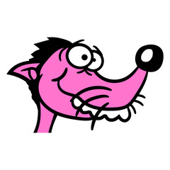 Dog Face Stupid Guy Funny Crazy Mad Weird Cool Fun Design Lover Art Vector Illustration Card T-Shirt Poster Sticker Graphic Print Decorative Drawing Isolated Logo Decoration Symbol Creative Cool Style