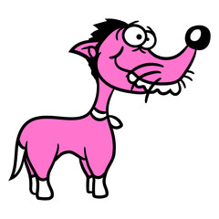 Dog Looks Stupid Funny Guy Crazy Witty Mad Weird Design Lover Art Vector Illustration Card T-Shirt Poster Sticker Graphic Print Decorative Drawing Isolated Logo Decoration Symbol Creative Cool Style
