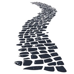 Winding stone path illustration.