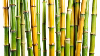 Fototapeta premium Isolated Bamboo Stems on White Background - High-Resolution Stock Photo
