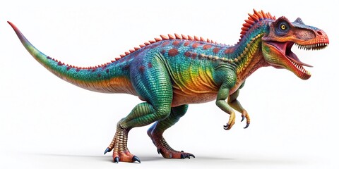 Fototapeta premium Isolated Dinosaur on White Background - Prehistoric Reptile Stock Photo