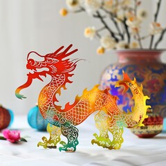 Fototapeta premium dragon silhouette for Lunar New Year
