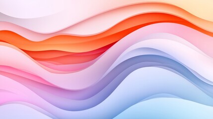 Obraz premium Abstract Colorful Waves Background Pastel Papercut Style Smooth Gradient Curves Modern Design