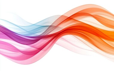 Fototapeta premium Abstract Colorful Waves Design Flowing Pink Orange and Blue Swirls on White Background