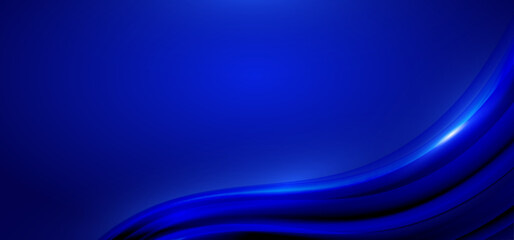 Blue light wave modern abstract background.