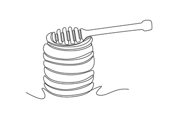 Local organic production concept. Single line draw design vector graphic illustration.	