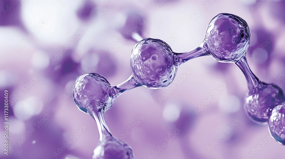 Poster Abstract 3D rendering of purple molecule structure.