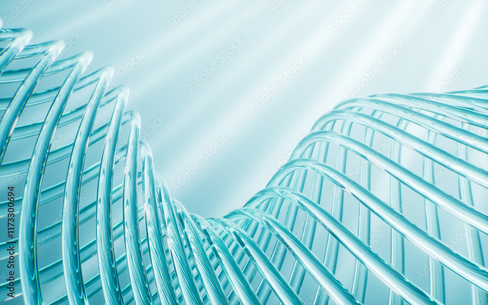 Poster abstract glass curve background, 3d rendering.