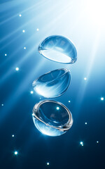 Abstract semicircular glass curve background, 3d rendering.