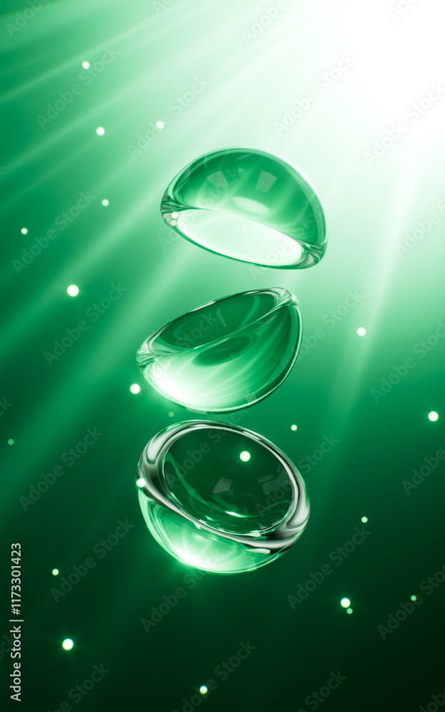 Poster abstract semicircular glass curve background, 3d rendering.