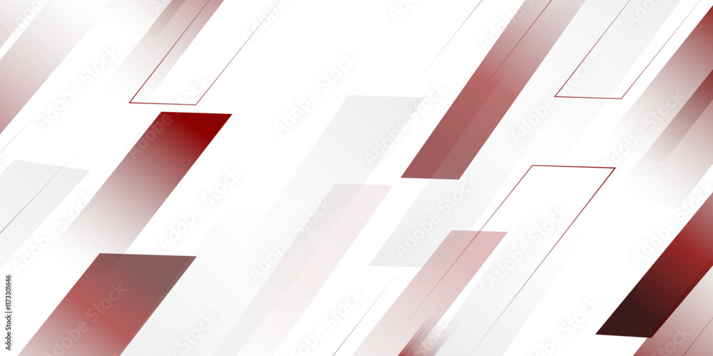 Poster Modern simple white and red gradient background. Geometric background with diagonal stripes arrow design. Vector illustration. Suit for business, corporate, institution,seminar, template design.	