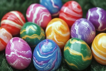 Obraz premium Colorful Easter Eggs Close-up