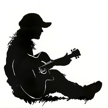recommend clip art: person silhouette playing guitar