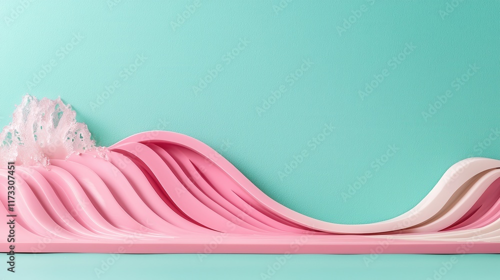 Poster creating artistic waves studio digital art minimalistic close-up design