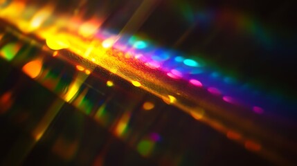 Obraz premium A colorful rainbow is shown in a black background