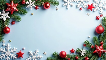 Intricate snowflake border frames festive Christmas card , snowflake, modern, xmas