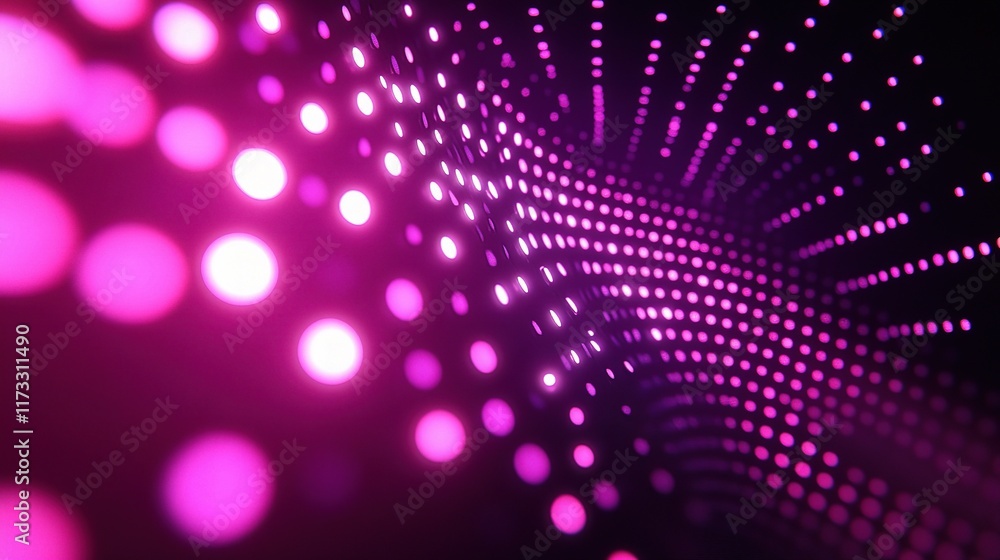 Poster abstract digital network design with glowing dots and 3d effect