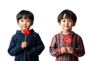 children with lollipops