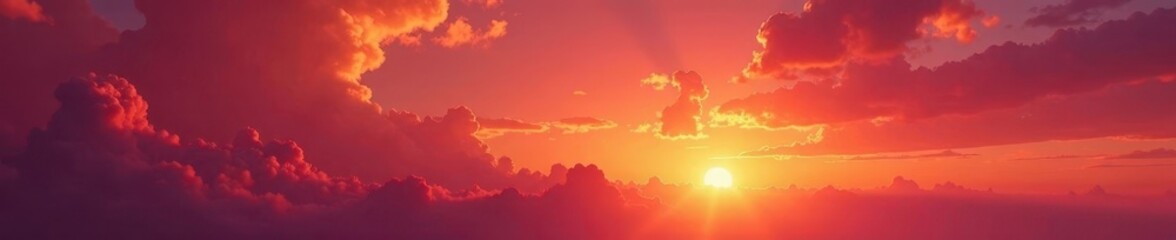 Swirling crimson and gold hues paint an ethereal sunset sky , vibrant, cosmic, abstract