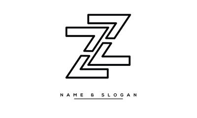 ZZ Abstract Letters Logo Monogram