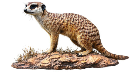 Obraz premium standing meerkat isolated on white transparent background