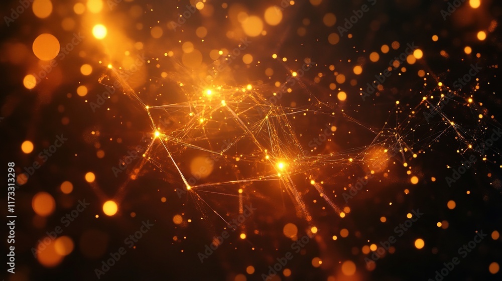 Poster abstract technology concept with glowing lights and network design