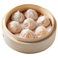 steamed dumplings isolated on white transparent background