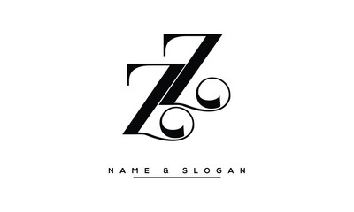 ZZ Abstract Letters Logo Monogram