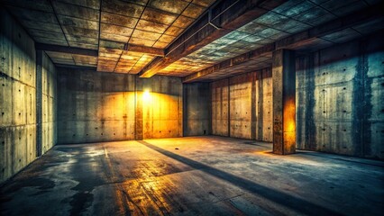 Long Exposure Photo of a Rough Concrete Room Interior - Abstract Architectural Photography