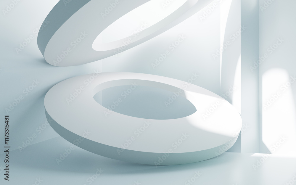 Poster white abstract architecture background, 3d rendering.
