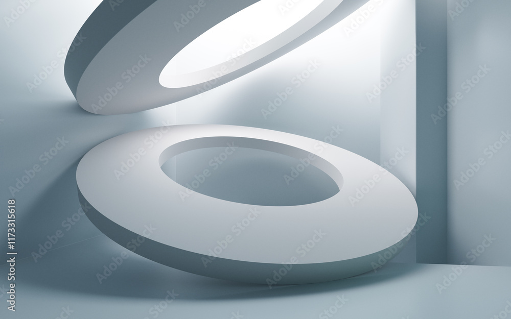 Poster white abstract architecture background, 3d rendering.