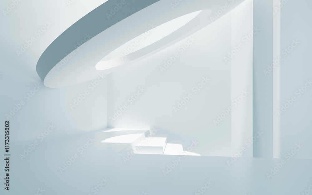 Poster white abstract architecture background, 3d rendering.