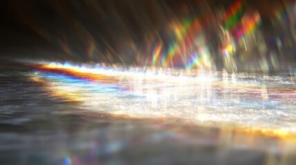 Obraz premium A rainbow is reflected in the water