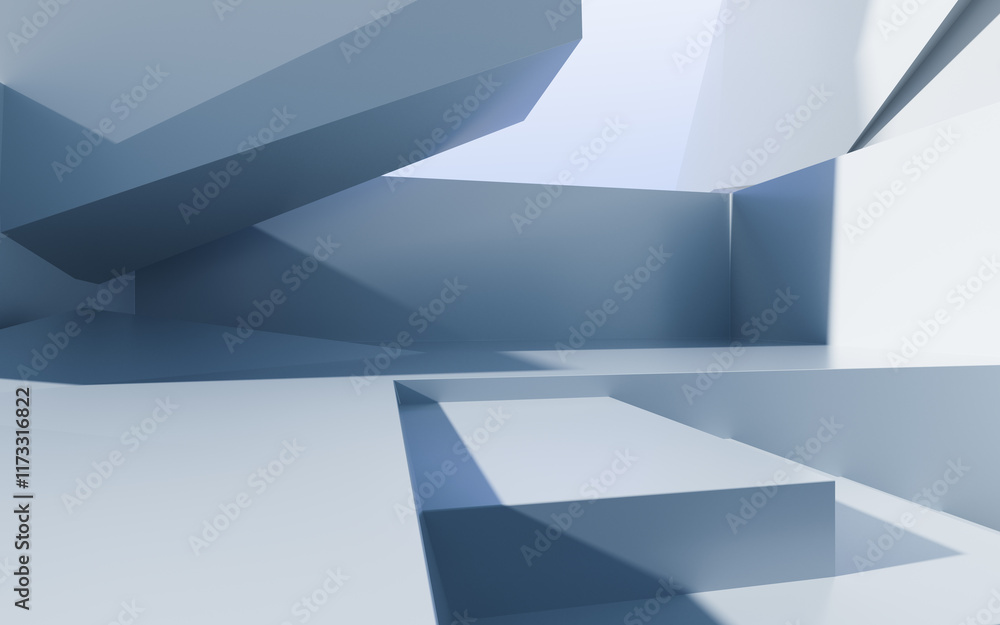 Poster white abstract architecture background, 3d rendering.