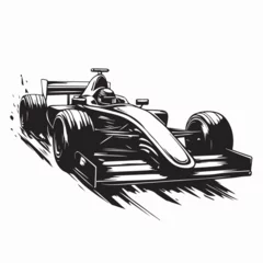 Naadloos Fotobehang Airtex Formula Car Vector. Illustration of a formula one race car speeding along a track. © Istianah