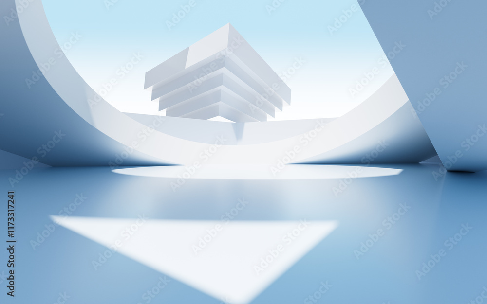 Poster white abstract architecture background, 3d rendering.