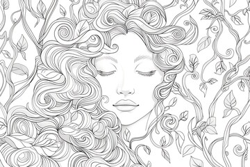 goddess outline surrounded by vines