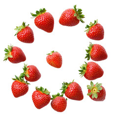 strawberries isolated on white transparent background